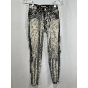 Rare Guess Los Angeles Women's Snake Print Sexy Curve Skinny Jeans Size 25 Cool!
